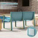 Weather-resistant Plastic 2-Person Bench with Curved Backrest by LJGDeals
