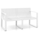 Weather-resistant Plastic 2-Person Bench with Curved Backrest by LJGDeals