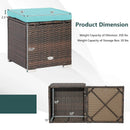 2 Pieces Patio Ottoman with Hidden Storage Space-Mix Grey by LJGDeals