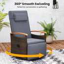 Swivel Reclining Chaise Lounge Set with Adjustable Backrest by LJGDeals