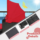 Patio Rattan Daybed with Retractable Canopy and Side Tables by LJGDeals