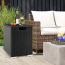 2-in-1 Patio Rattan Gas Propane Tank Cover for 20 lbs Propane Tanks-Black