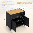 Rattan Storage Cabinet with Acacia Wood Countertop for Poolside Deck and Patio by LJGDeals