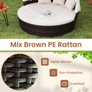Patio Round Daybed with Retractable Canopy-White by DirectDeals