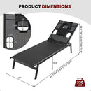 Patio Sunbathing Lounge Chair 5-Position Adjustable Tanning Chair-Black by LJGDeals