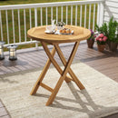 Patio Teak Wood Dining Table with Slatted Tabletop and Sturdy X-Shaped Frame by LJGDeals