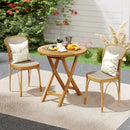 Patio Teak Wood Dining Table with Slatted Tabletop and Sturdy X-Shaped Frame by LJGDeals