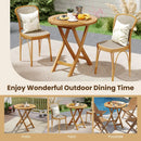 Patio Teak Wood Dining Table with Slatted Tabletop and Sturdy X-Shaped Frame by LJGDeals