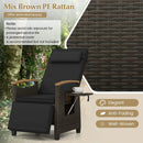 Patio Wicker Recliner Chair with Adjustable Backrest and Footrest by LJGDeals