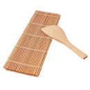 Patterned bamboo sushi maker set with knife and spoon kitchen kit by Decorbites