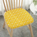 Patterned cotton hemp chair cushion for dining room seating by Decorbites