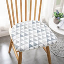 Patterned cotton hemp chair cushion for dining room seating by Decorbites