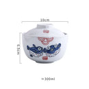 Patterned white & blue ceramic stew pot bowl dining room steaming cup by Decorbites