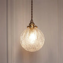 GobekUsa Pauline - Modern Industrial Sphere Ceiling Light Single Clear Glass Hanging Pendant Light for Living Room