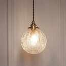GobekUsa Pauline - Modern Industrial Sphere Ceiling Light Single Clear Glass Hanging Pendant Light for Living Room