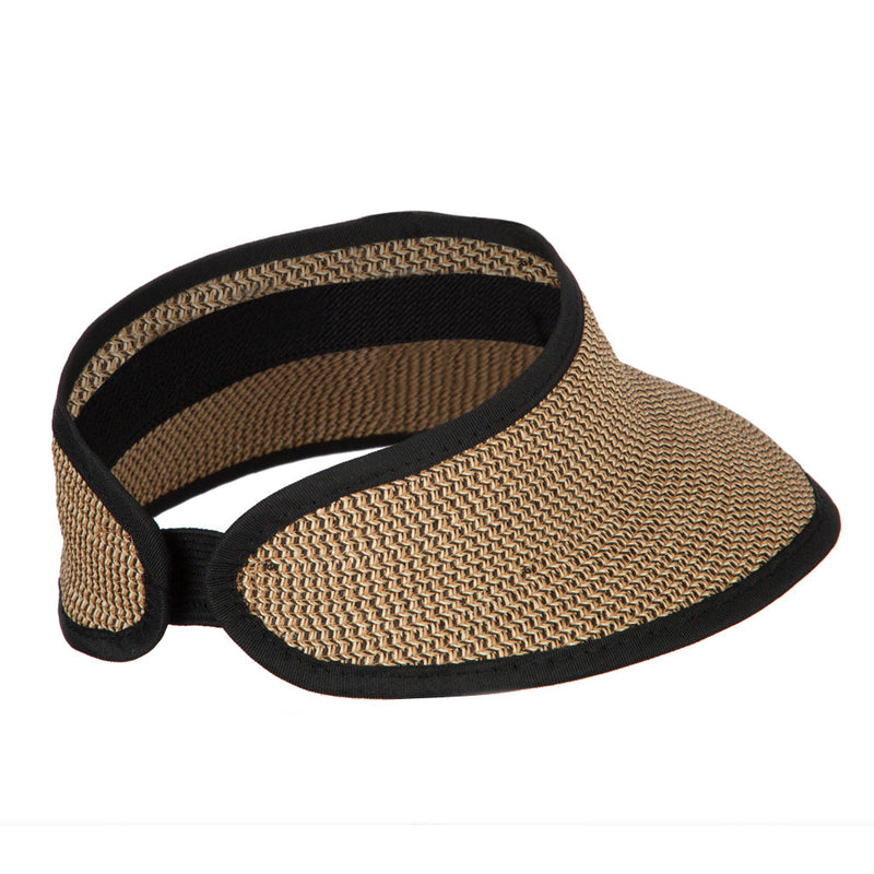 UPF 50+ Women's Paper Braid Elastic Back Visor