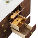 James Martin Amberly 60" Dual Mount Double Bathroom Vanity, Mid-Century Walnut