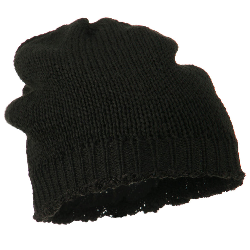 Deep Crown Popcorn Pattern Reversible Beanie