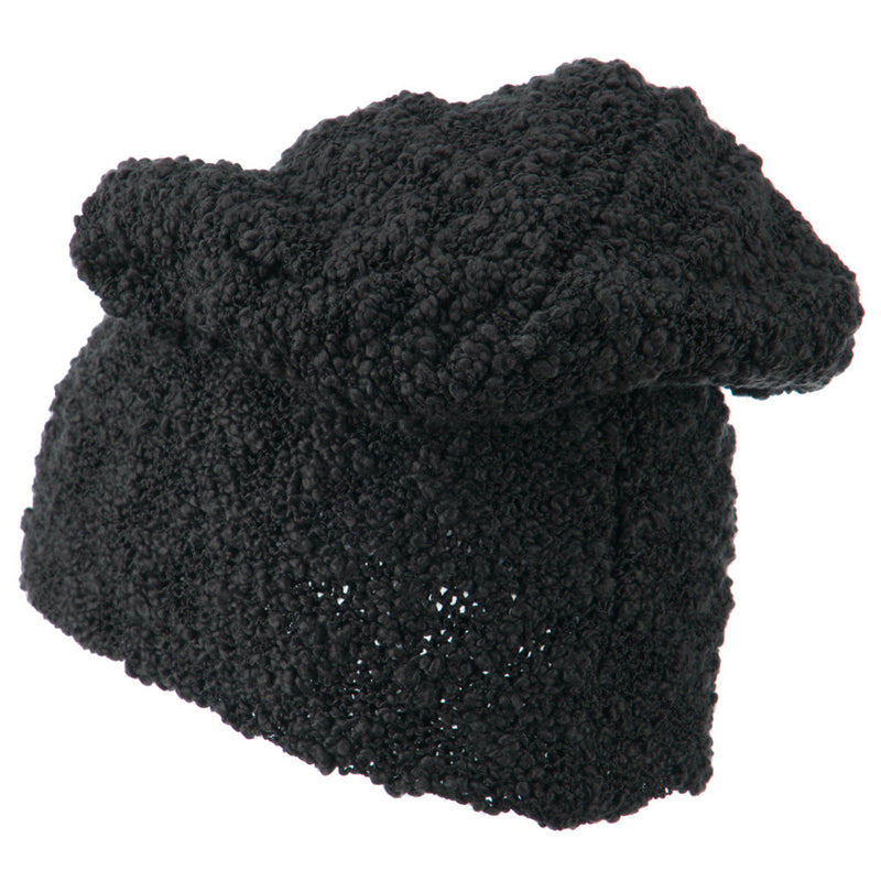 Deep Crown Popcorn Pattern Reversible Beanie