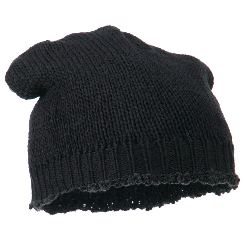 Deep Crown Popcorn Pattern Reversible Beanie