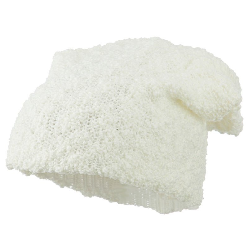 Deep Crown Popcorn Pattern Reversible Beanie