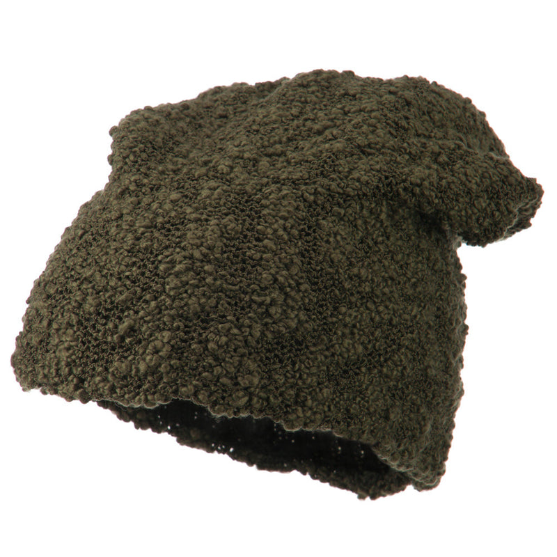 Deep Crown Popcorn Pattern Reversible Beanie