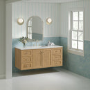 James Martin Laurent 60" Dual Mount Single Bathroom Vanity, Light Natural Oak