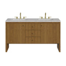 James Martin Hudson 60" Double Bathroom Vanity, Honey Oak