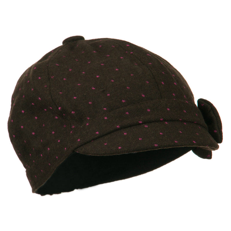 Gaby Polka Dot Bow Cabbie Cap