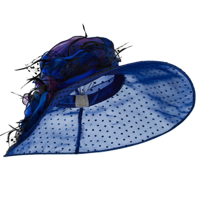 Polka Dot Designed Flower Detailed Organza Hat