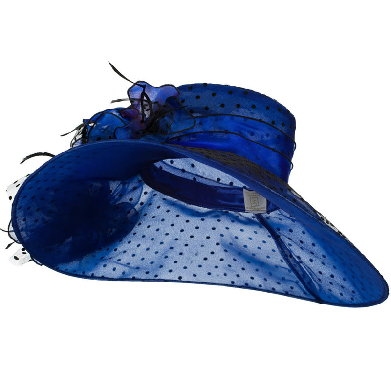 Polka Dot Designed Flower Detailed Organza Hat