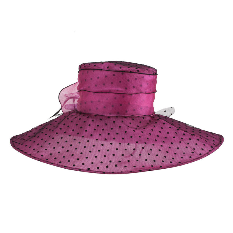Polka Dot Designed Flower Detailed Organza Hat