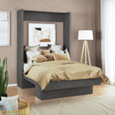 Easy-Lift Full Murphy Wall Bed in Dark Grey with Shelf