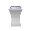 Modern Square Cast Aluminum 40-in Bird Bath and Planter Vase Combo