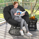 PE Wicker Papasan Chair with Thick and Removable Cushion-Black by LJGDeals