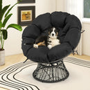 PE Wicker Papasan Chair with Thick and Removable Cushion-Black by LJGDeals