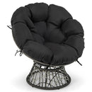 PE Wicker Papasan Chair with Thick and Removable Cushion-Black by LJGDeals
