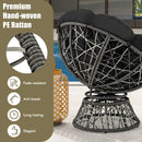 PE Wicker Papasan Chair with Thick and Removable Cushion-Black by LJGDeals