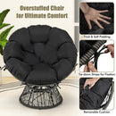 PE Wicker Papasan Chair with Thick and Removable Cushion-Black by LJGDeals