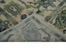 Peach, Charcoal and Green Hand knotted 8x10 and 9x12 Oushak Traditional Wool Area Rug by The Rug Decor