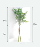 Peach & green eucalyptus leaves artificial arrangement living room vase by Decorbites