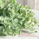 Peach & green eucalyptus leaves artificial arrangement living room vase by Decorbites