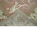 Peach, Ivory and Olive Hand knotted 8x10 and 9x12 Oriental Oushak Traditional Wool Area Rug, Kids, Living Room and Bedroom Rug by The Rug Decor