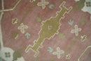 Peach, Ivory and Olive Hand knotted 8x10 and 9x12 Oriental Oushak Traditional Wool Area Rug, Kids, Living Room and Bedroom Rug by The Rug Decor