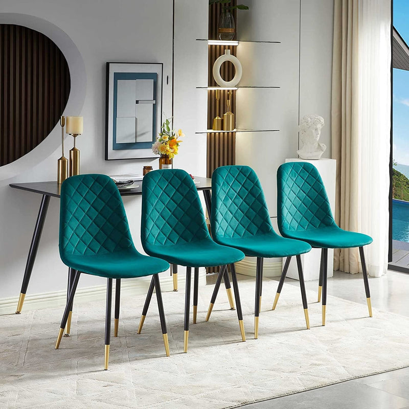 5-Piece Velvet Upholstered Dining Chairs – Modern Accent Chairs for Dining & Living Room