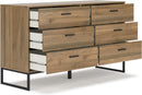 6-Drawer Mid-Century Dresser – Modern Storage with Pewter Handles