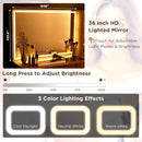 48" Modern Fluted Makeup Vanity Desk with Large 36" Mirror & Lights,