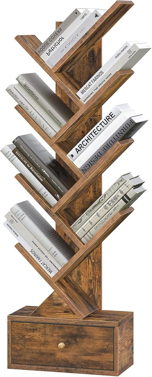 9 Tier Tree Standing Bookshelf Storage