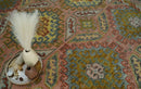Peach, Mustard, Brown and Gray Oriental Hand Knotted 8x10 and 9x12 Wool Area Rug