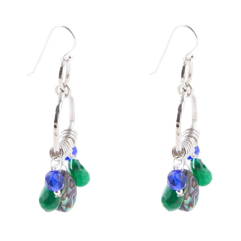 Peacock Abalone Drop Earrings